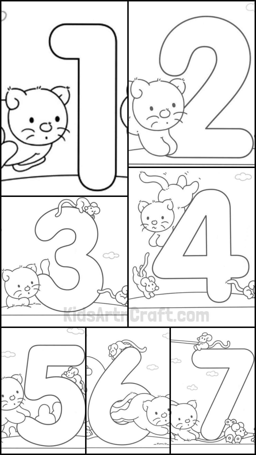 1 10 Writing Numbers Worksheets For Preschool And Kindergarten Kids Art U0026 Craft