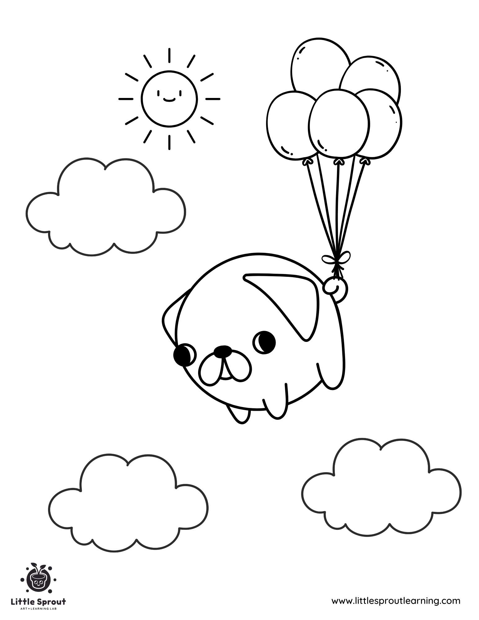 10 Absolutely Adorable Pug Coloring Pages Little Sprout Art 