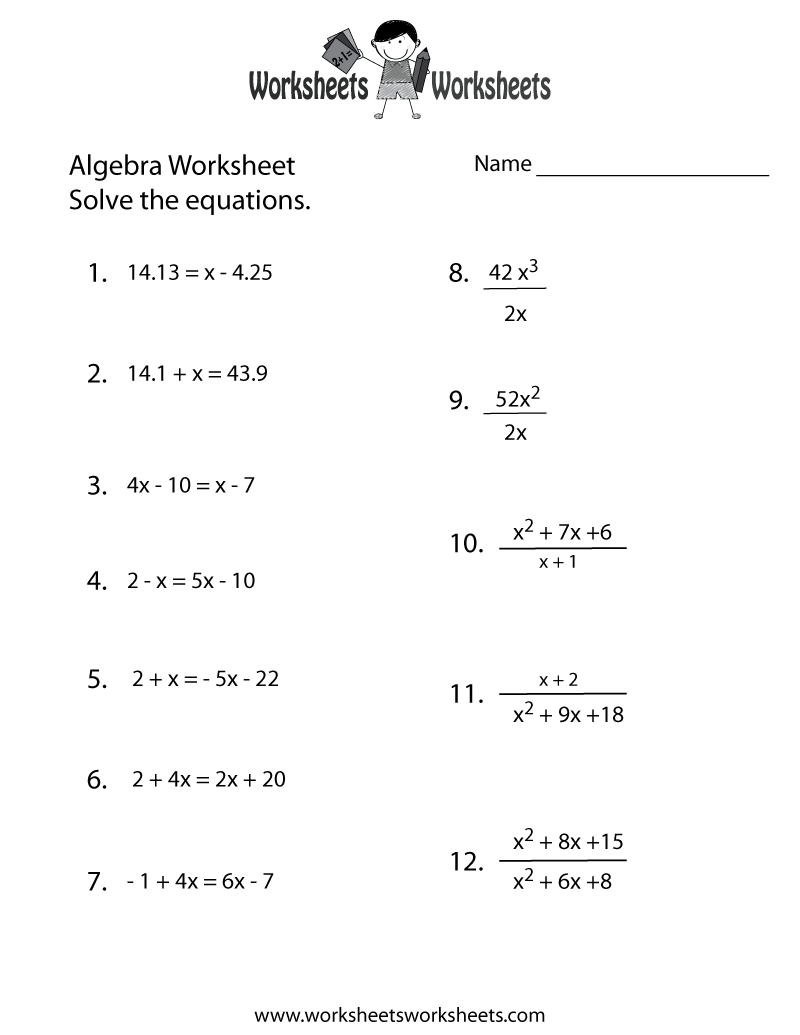 10 Best Algebra Worksheets Ideas Algebra Worksheets Algebra 
