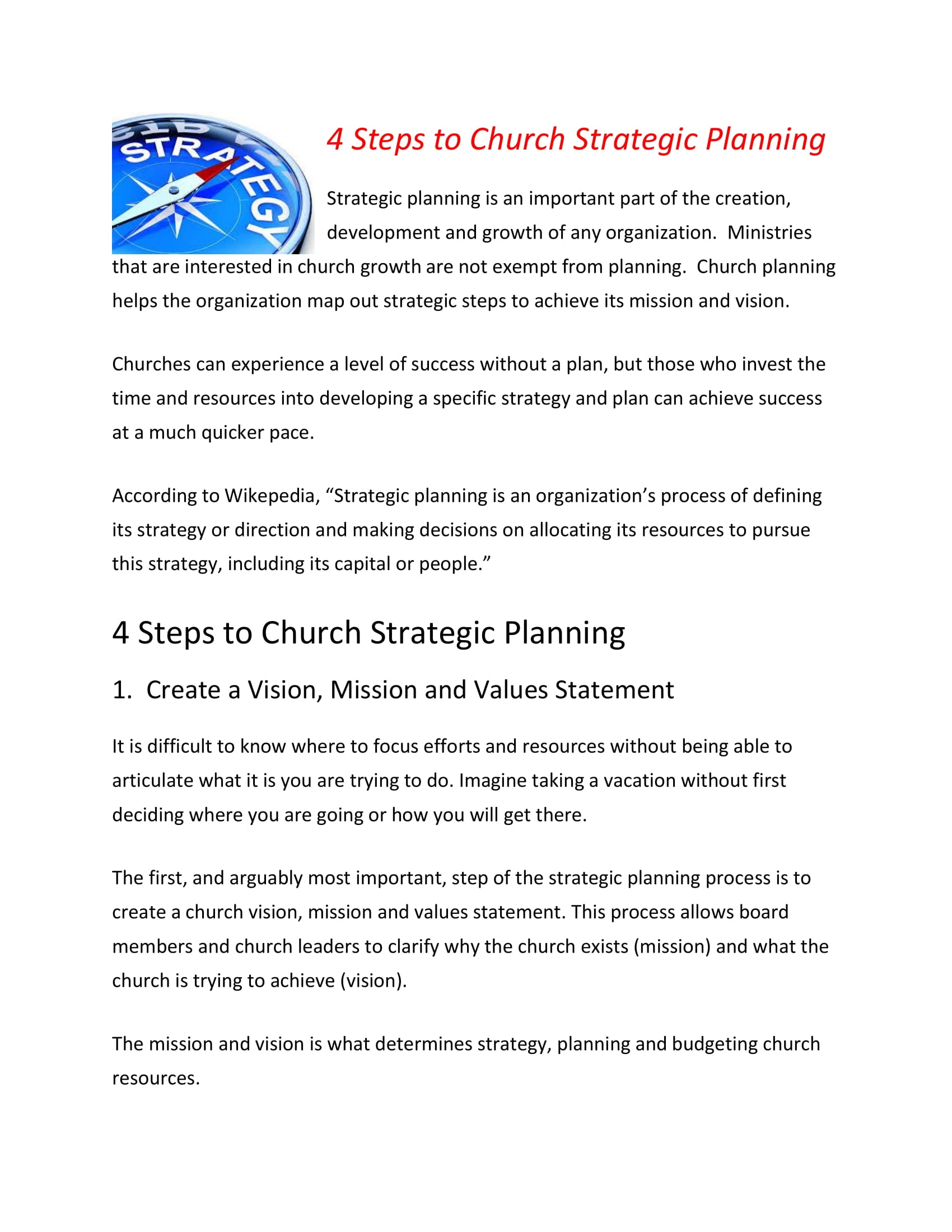 10 Church Strategic Plan Examples To Download