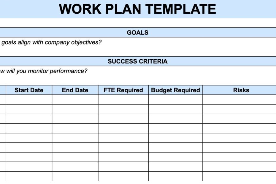 10 Free Work Plan Templates To Organize Your Projects