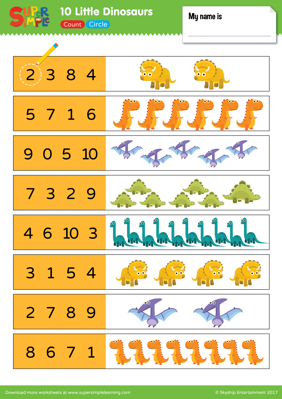 dinosaur worksheets preschool