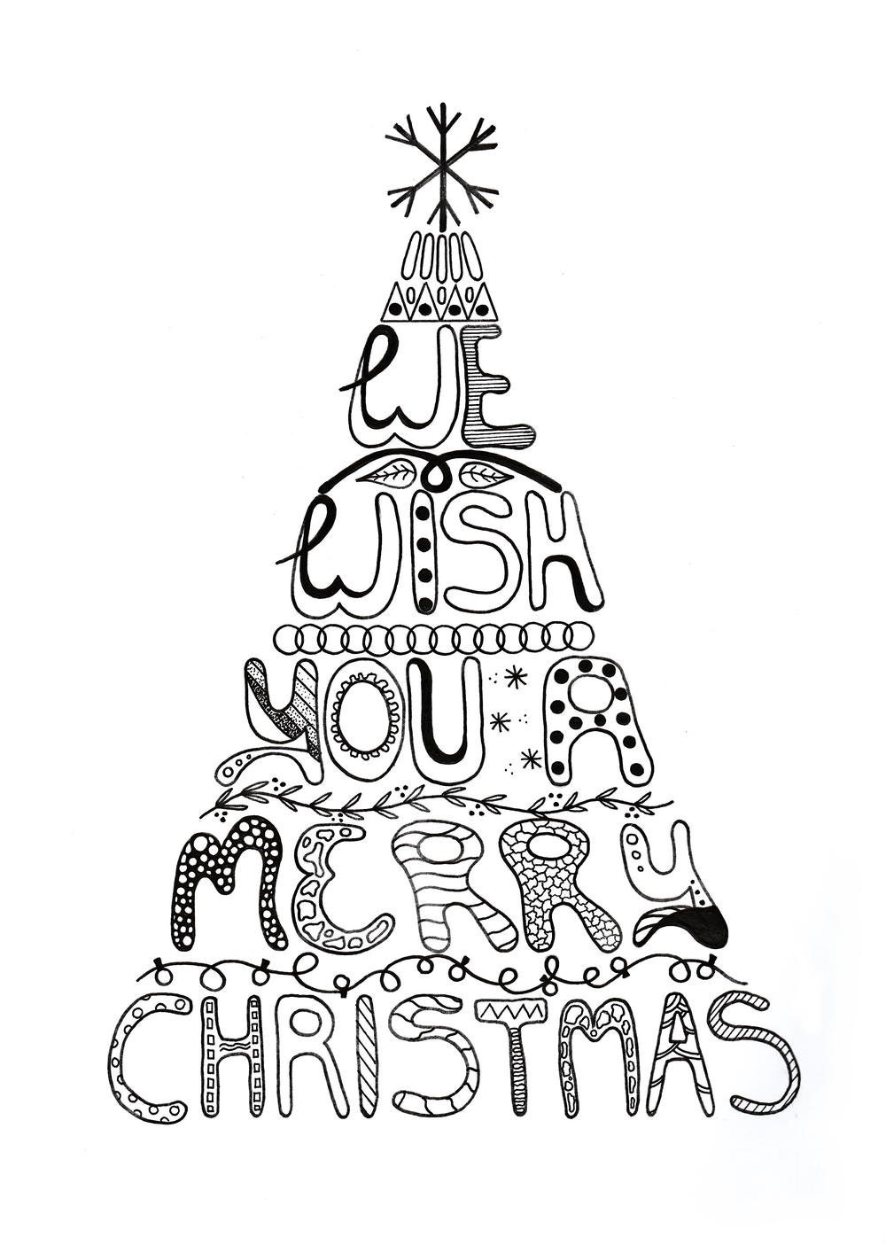 merry christmas pictures to color