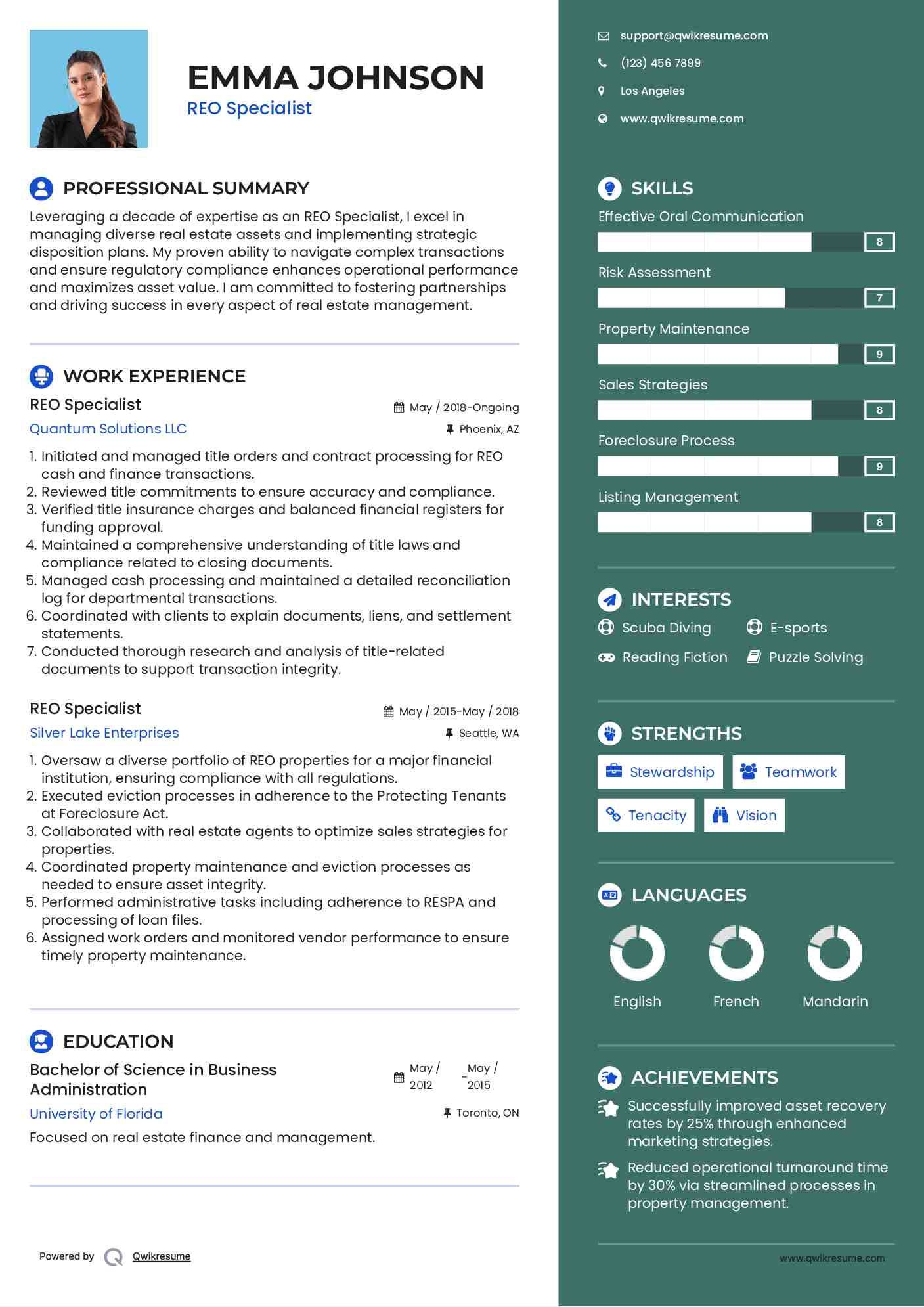10 REO Specialist Resume Samples U0026 Templates For 2025