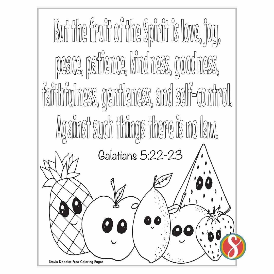 100 Free Fruit Of The Spirit Coloring Pages Stevie Doodles