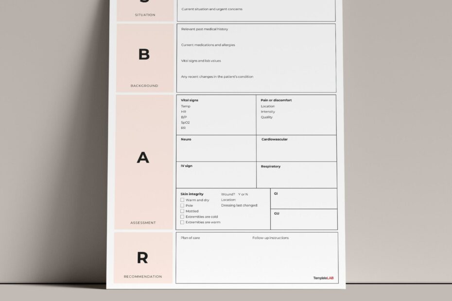 13 Blank SBAR Templates Word PDF TemplateLab
