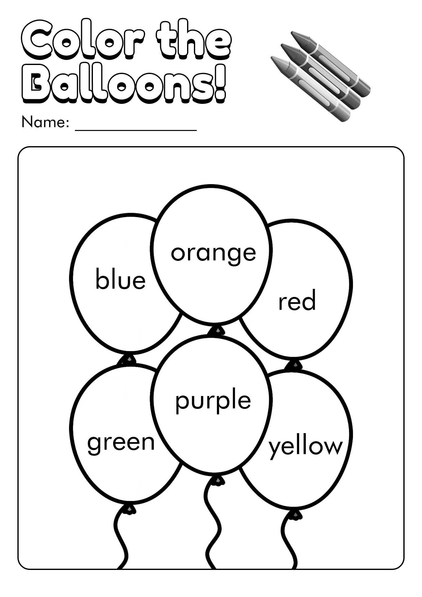colors worksheets