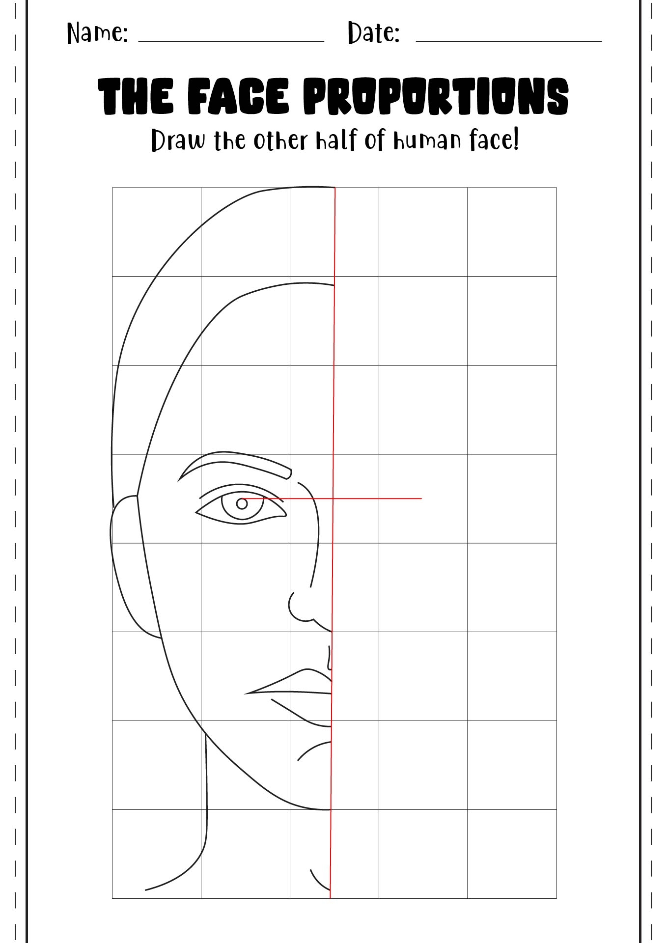 14 Draw Face Proportions Worksheet Free PDF At Worksheeto