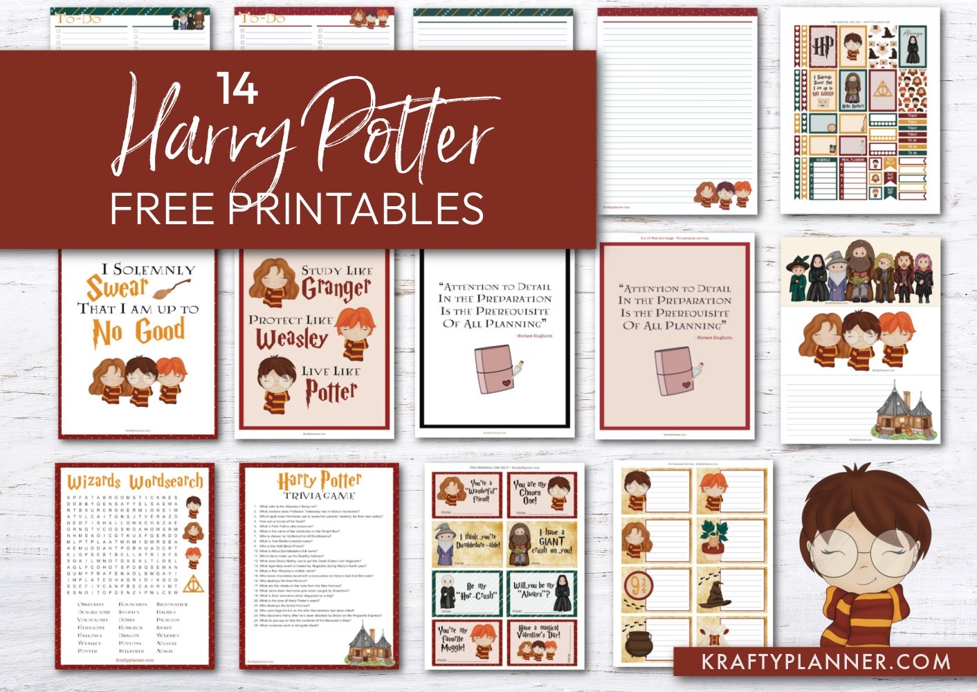 harry potter free printables