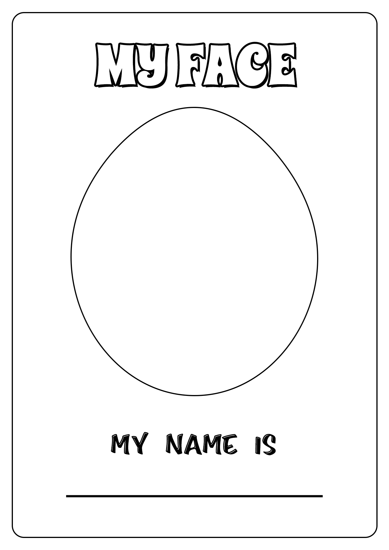 printable kindergarten self portrait template