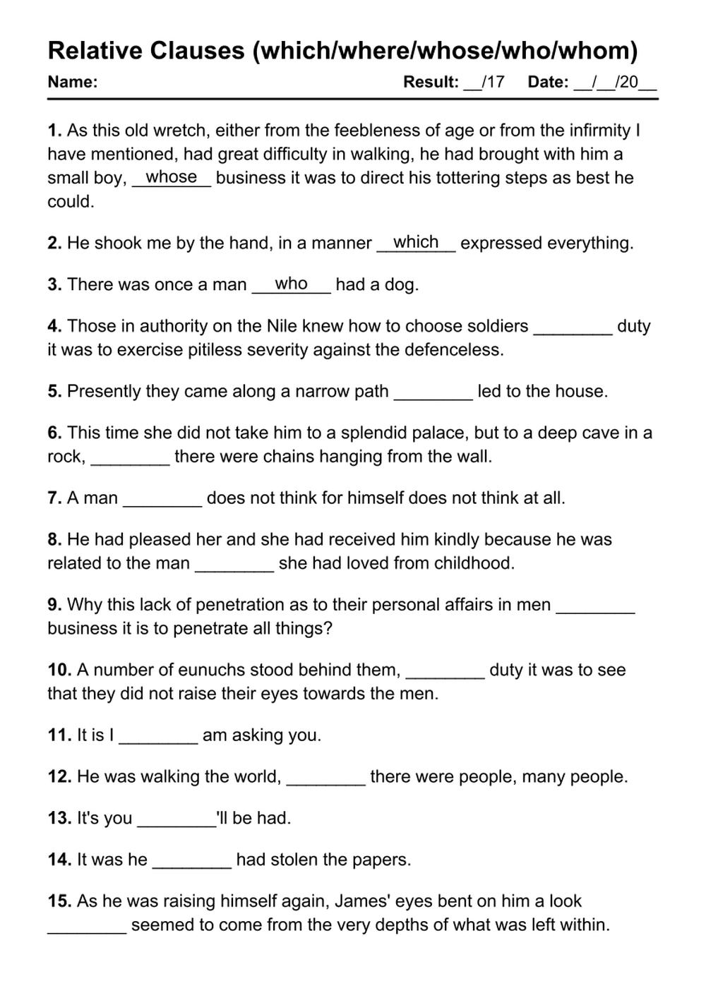 15 074 English Grammar PDF Worksheets With Answers Grammarism