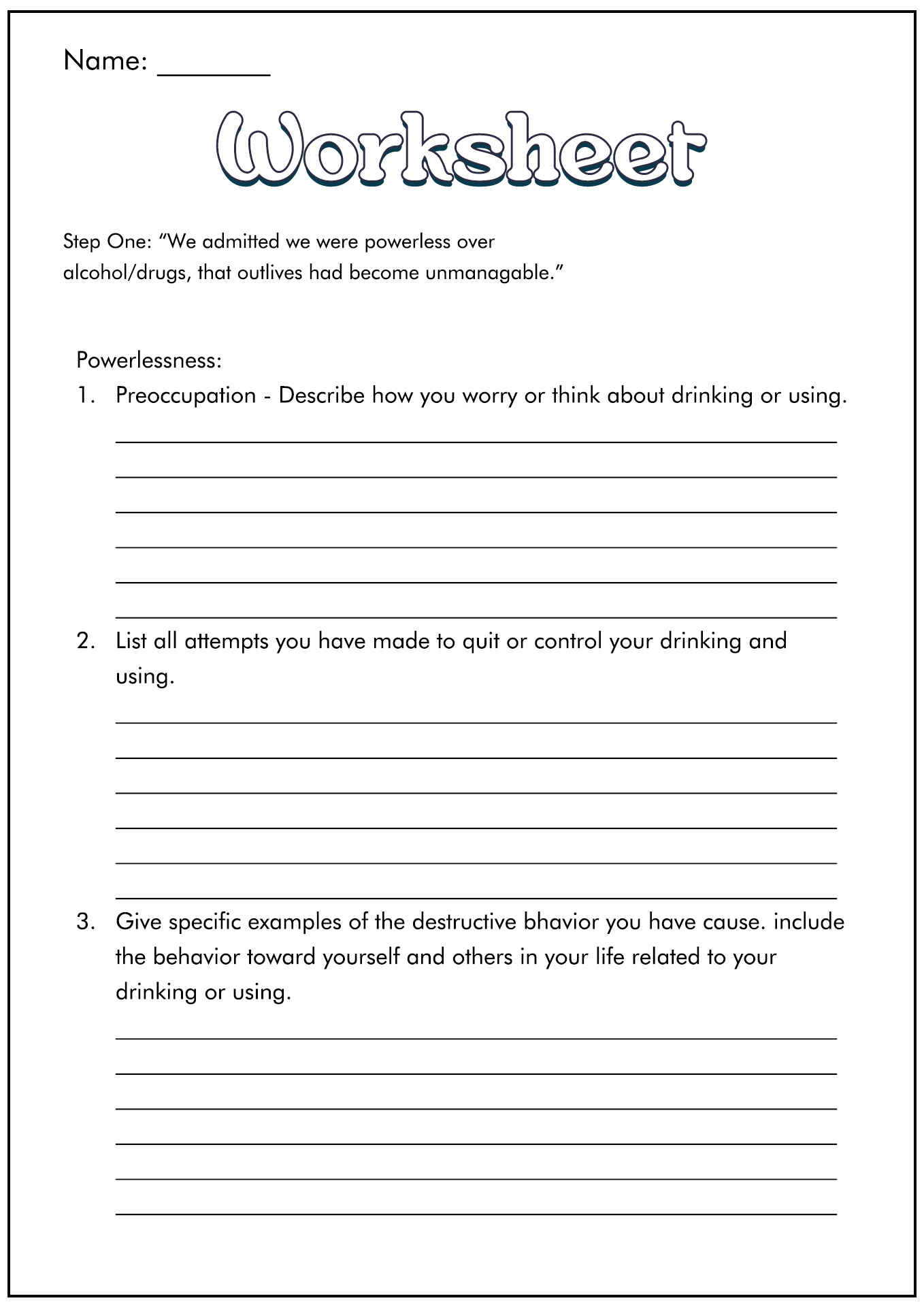 codependency worksheets pdf