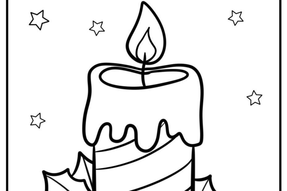 15 Christmas Candle Coloring Pages Free Printable PDF