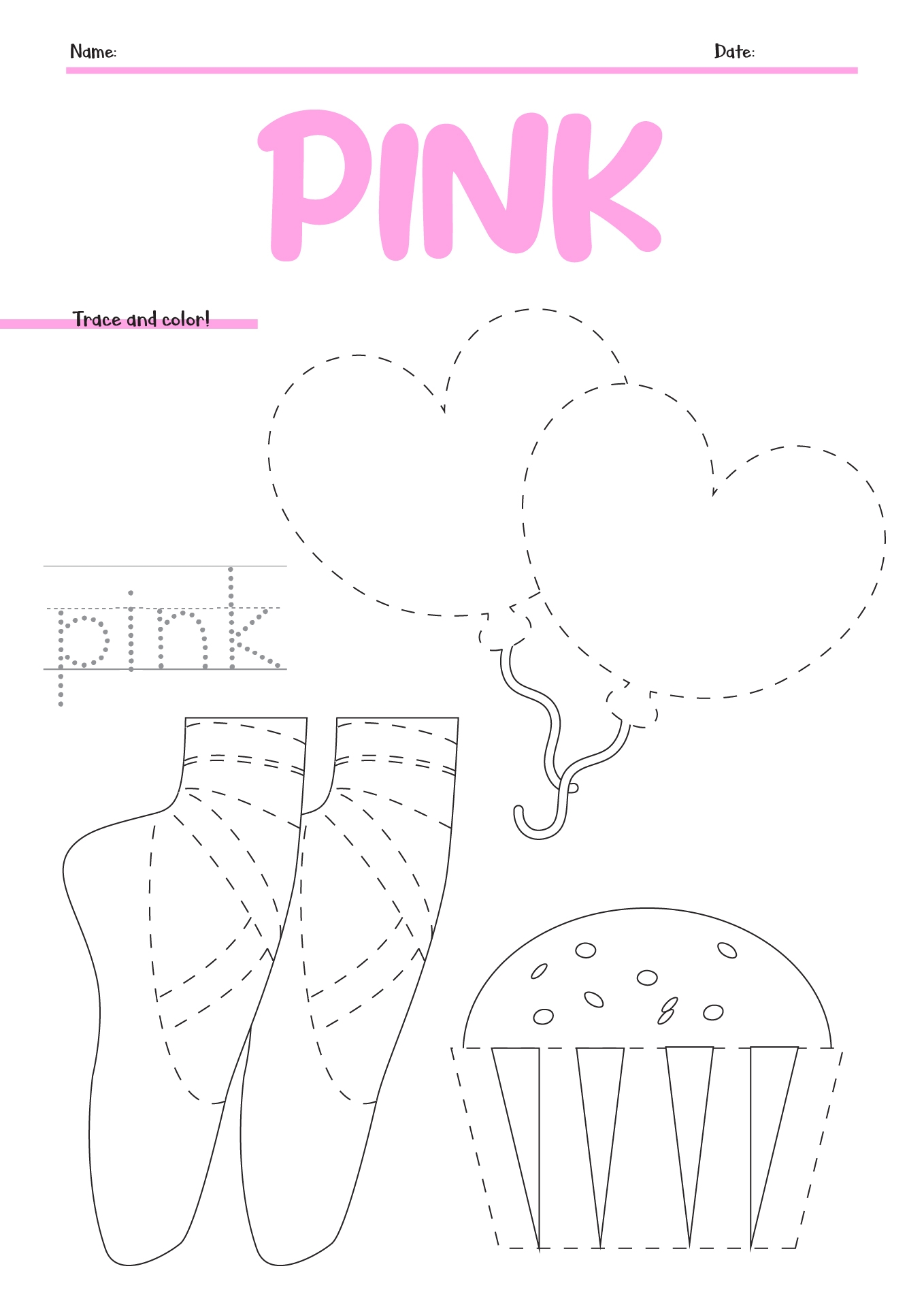 color pink worksheet