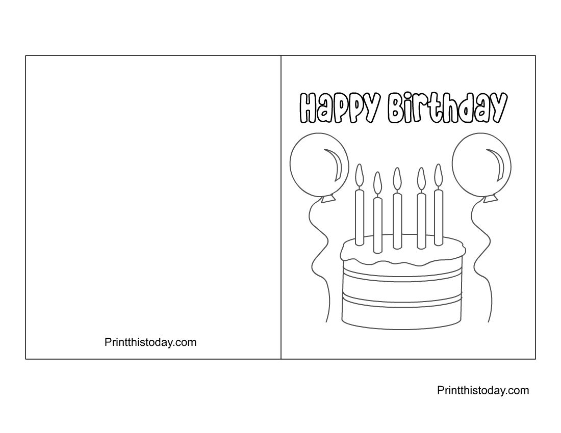 15 Cute Free Printable Happy Birthday Coloring Cards Worksheets Library