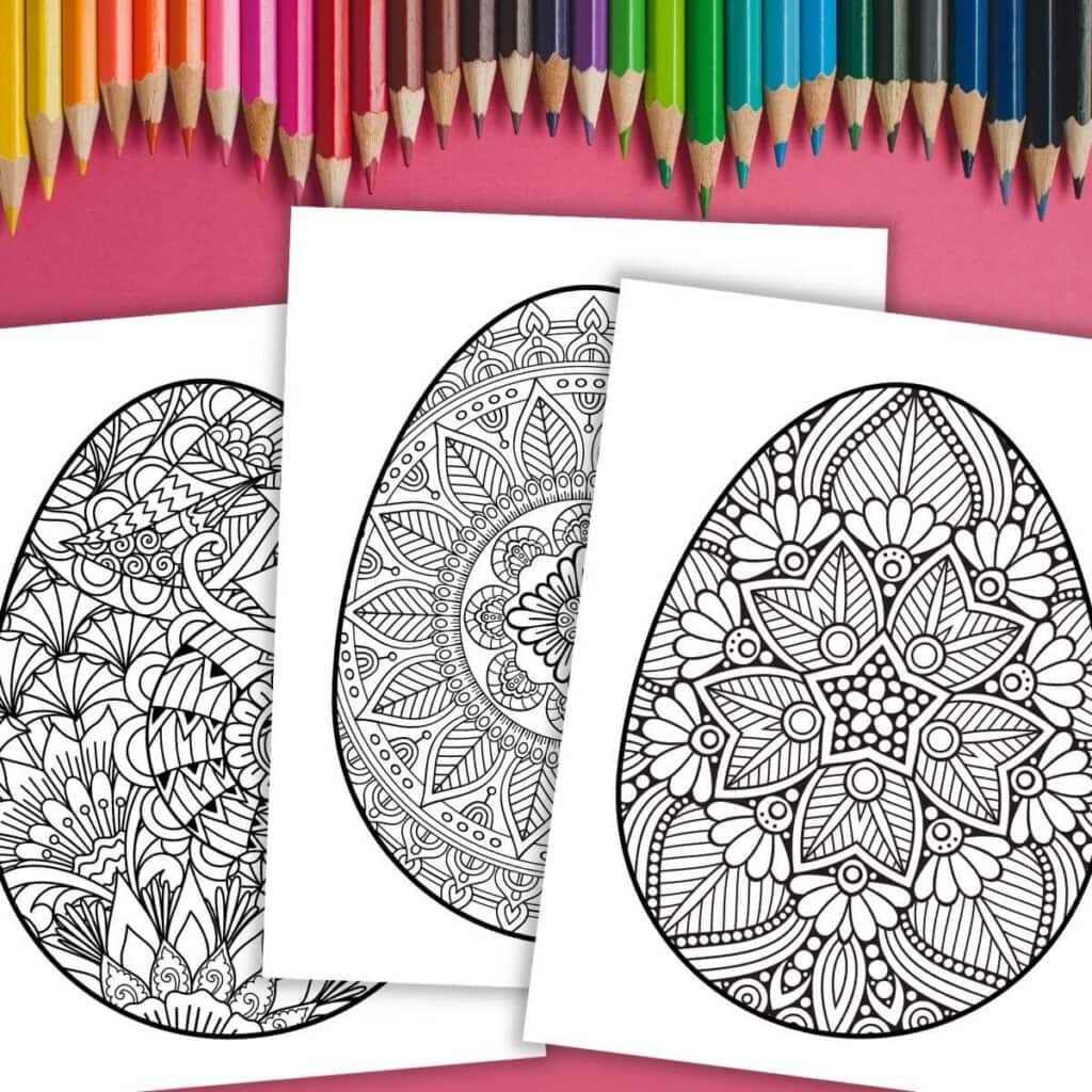 easter egg coloring pages free printable