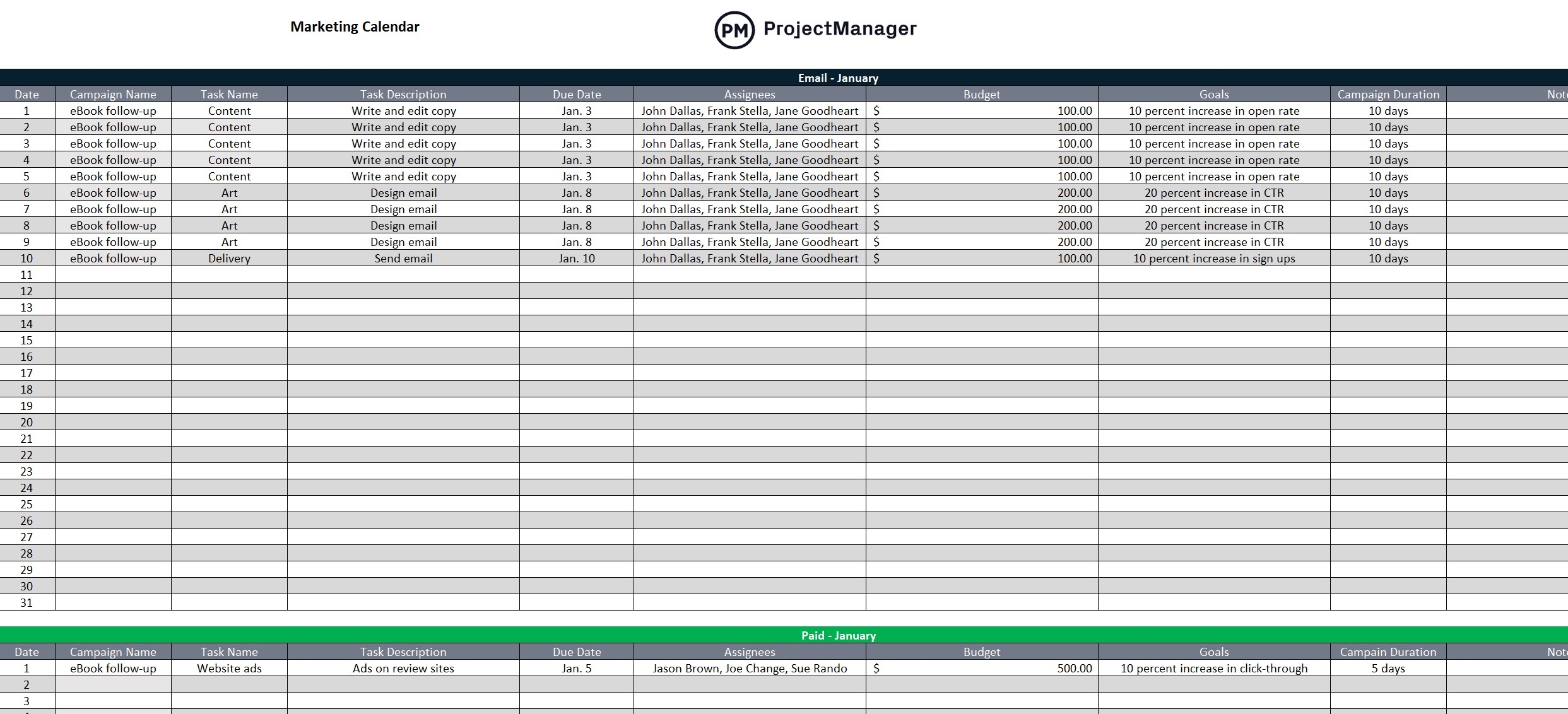 15 Marketing Templates For Planning Strategy U0026 More Free Excel 