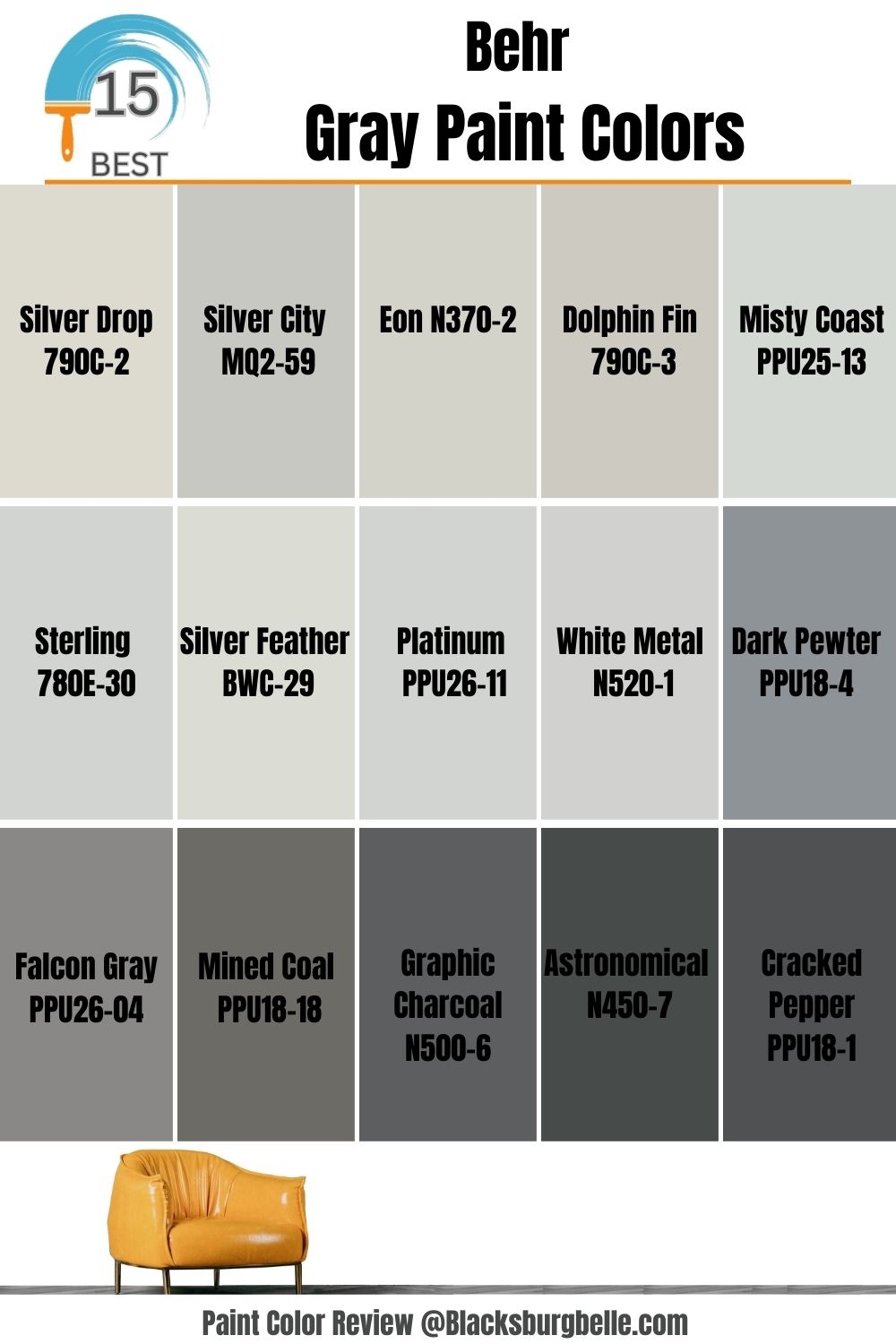 15 Most Popular Behr Gray Paint Colors From Light To Dark