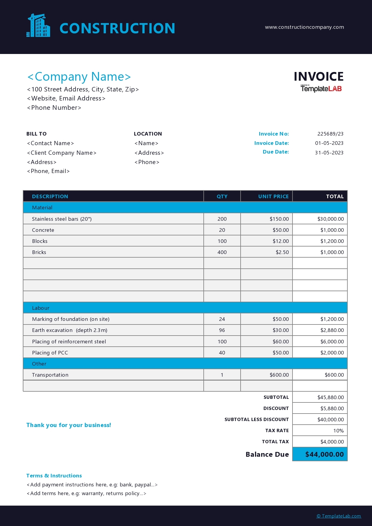 printable invoice templates free