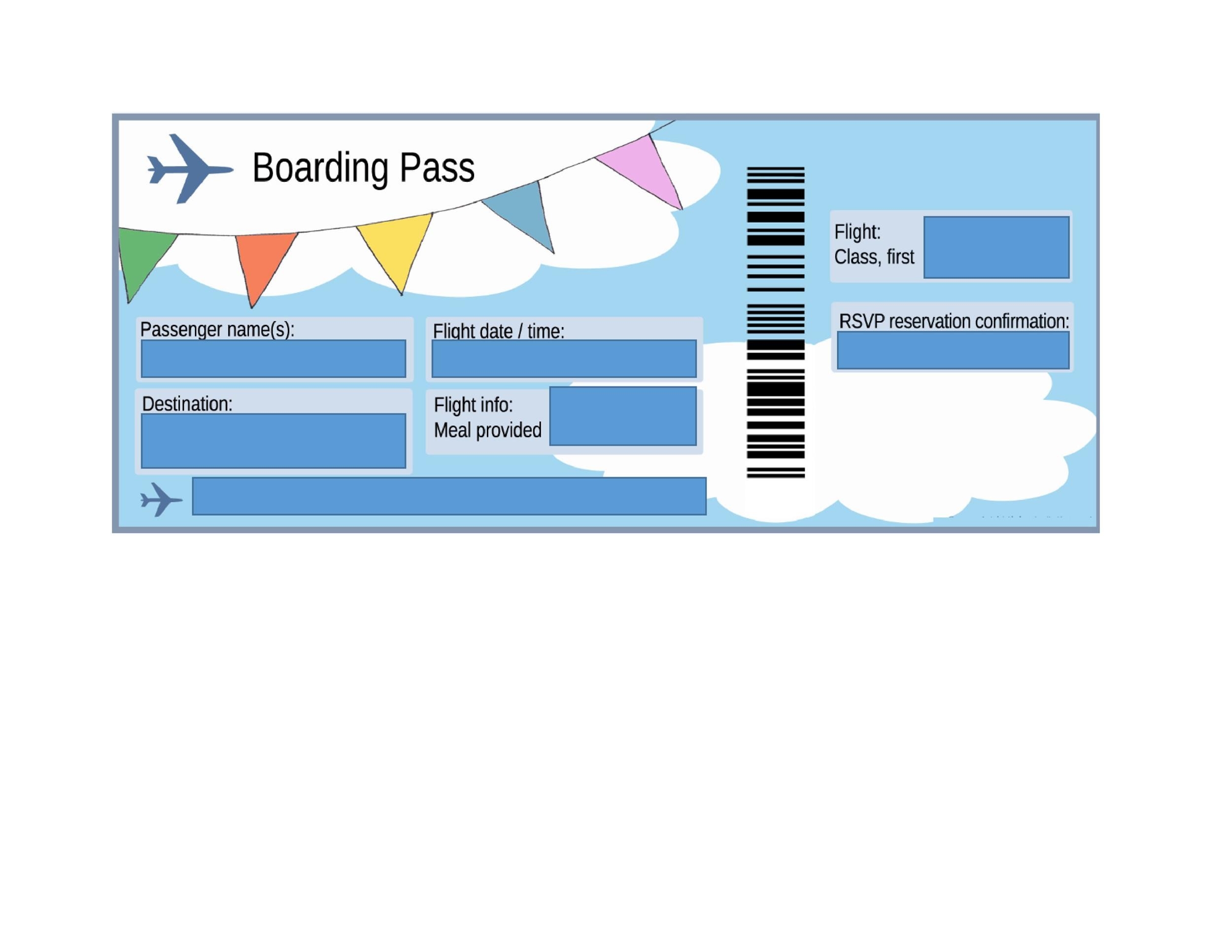 editable free printable boarding pass template
