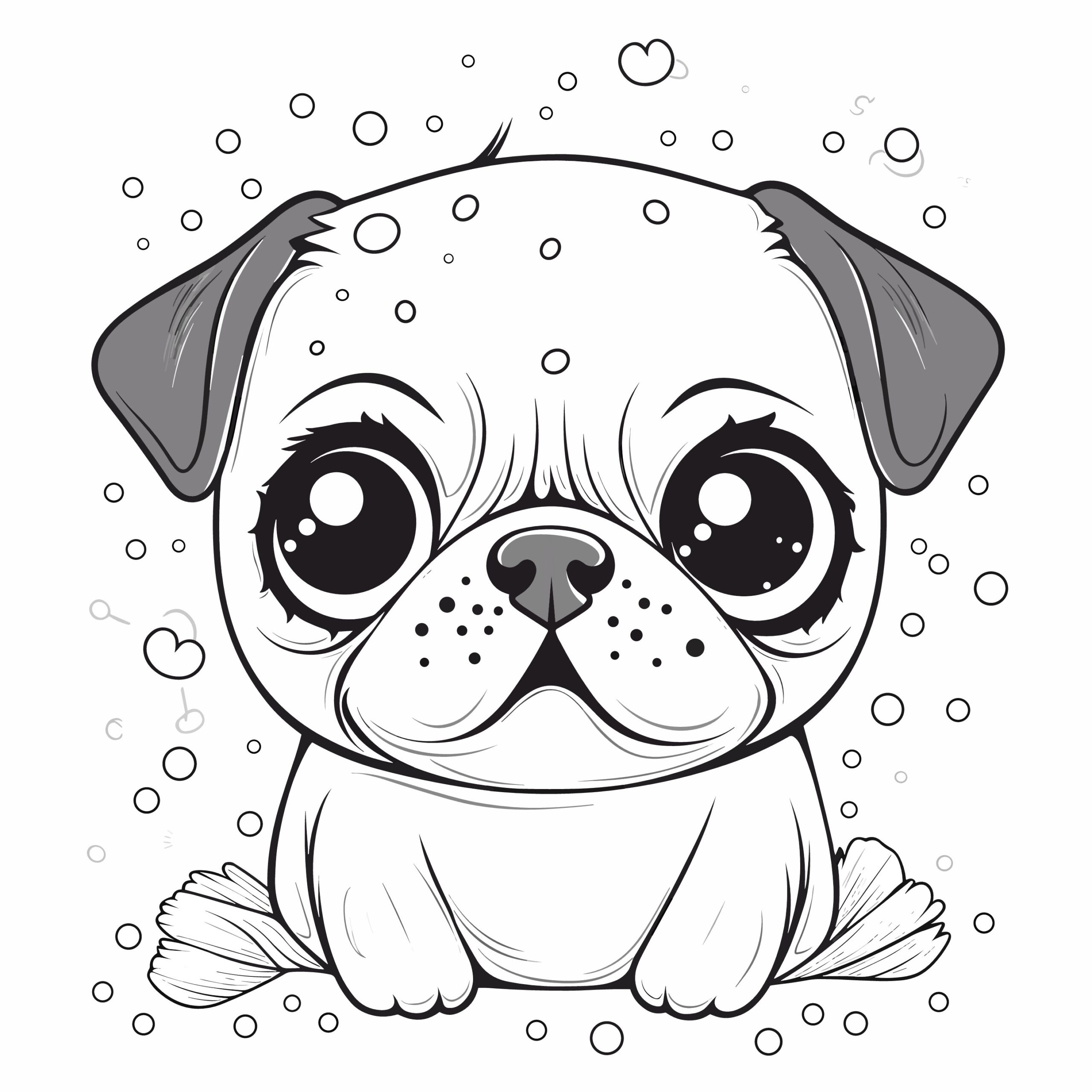 17 Kawaii Pug Coloring Pages Printable Dog Coloring Sheets For 