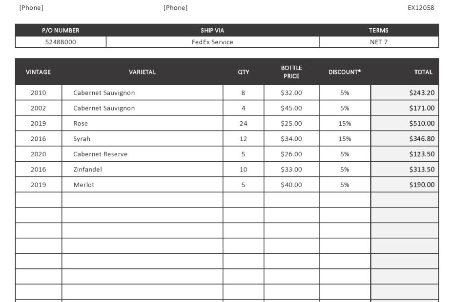 18 Free Purchase Order Templates in Word Excel PDF
