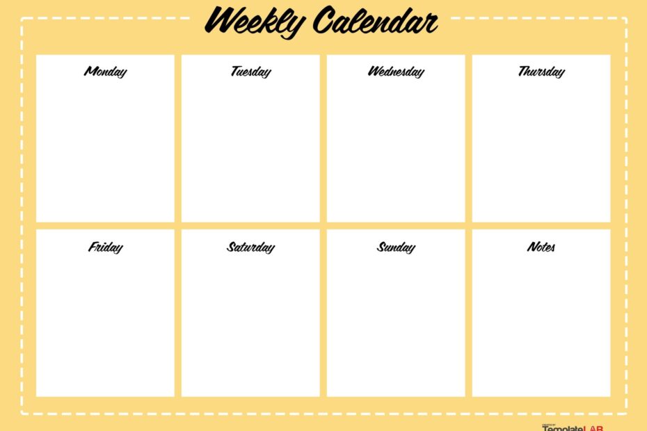 19 Free Weekly Calendar Templates Word Excel PDF