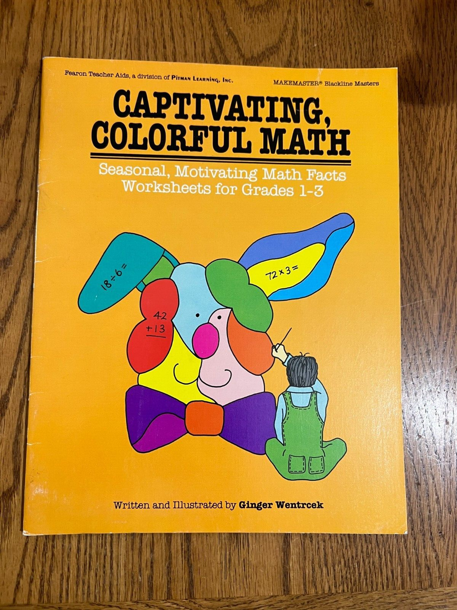 1984 Captivating Colorful Math Worksheets Fearon Teaching Aids Grades 1 3 EBay
