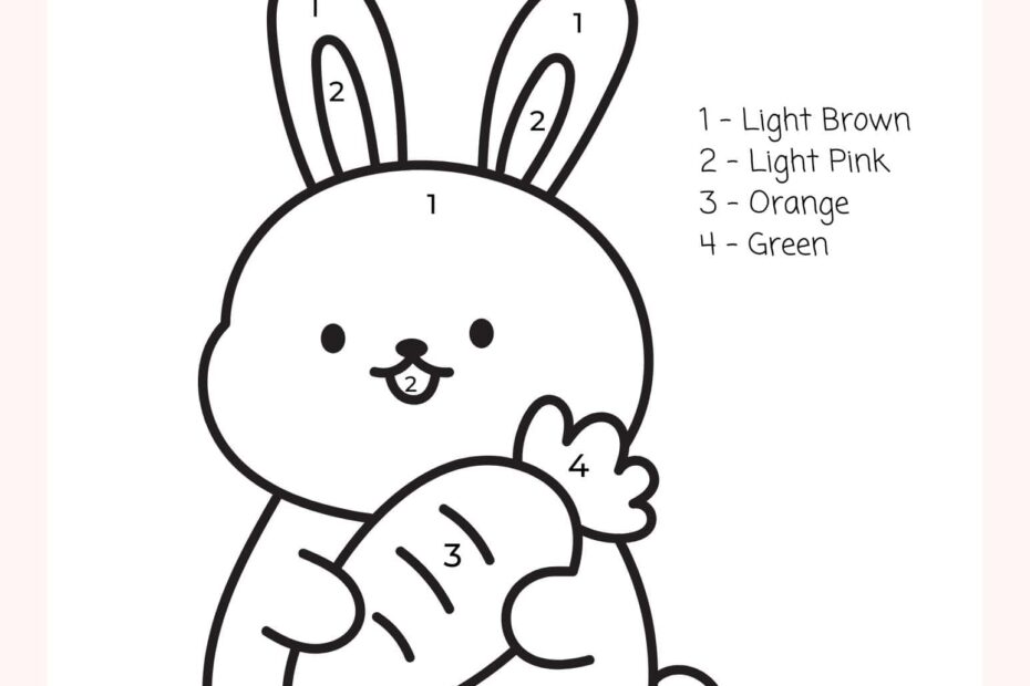 2 Easter Color By Number Free Printables Chick U0026 Bunny Design
