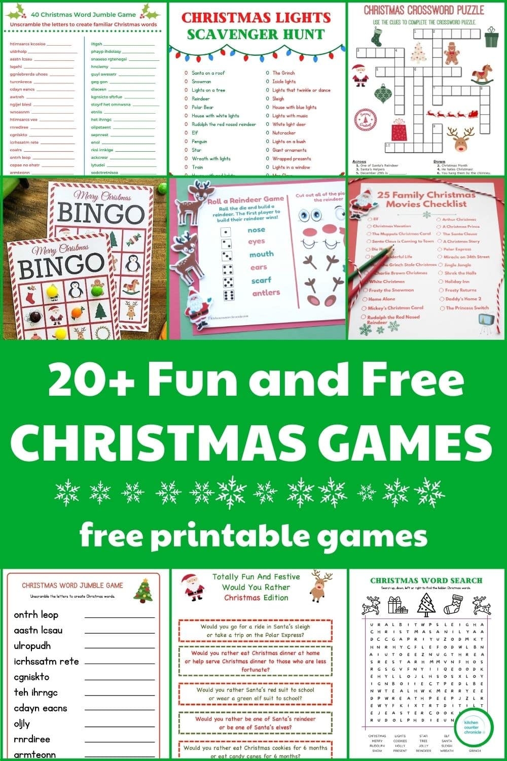 christmas paper games printable free