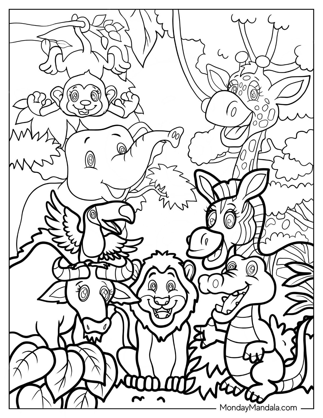 safari animal coloring pages