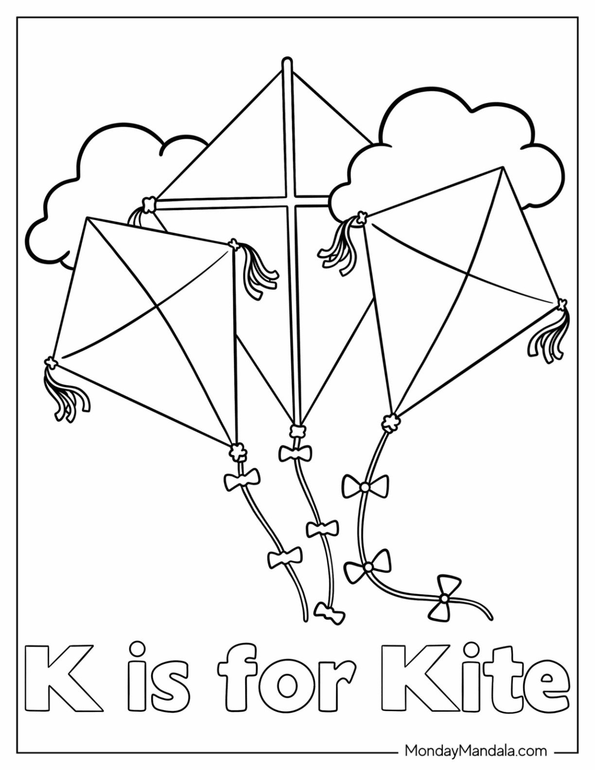 coloring picture of a kite