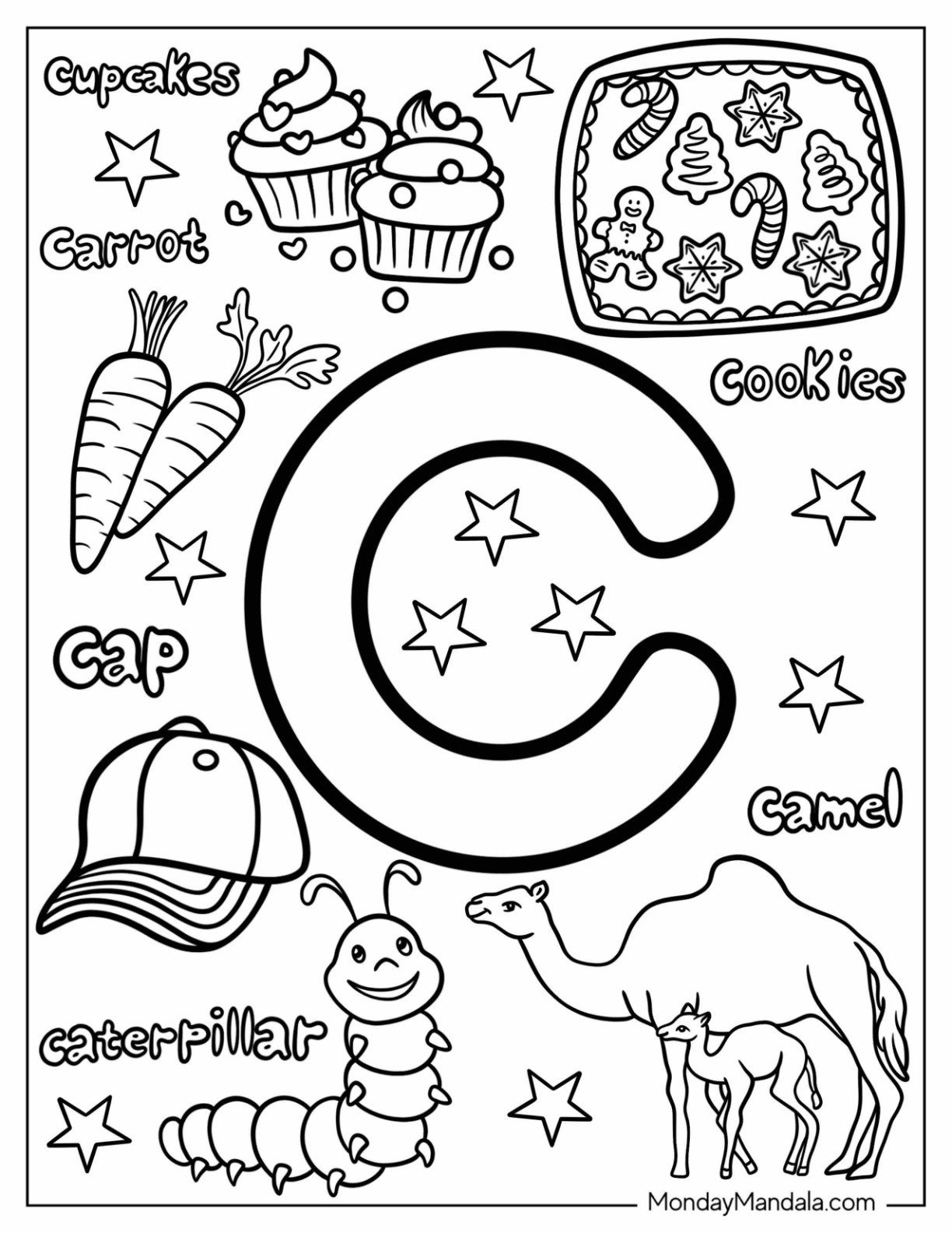 letter c coloring worksheets