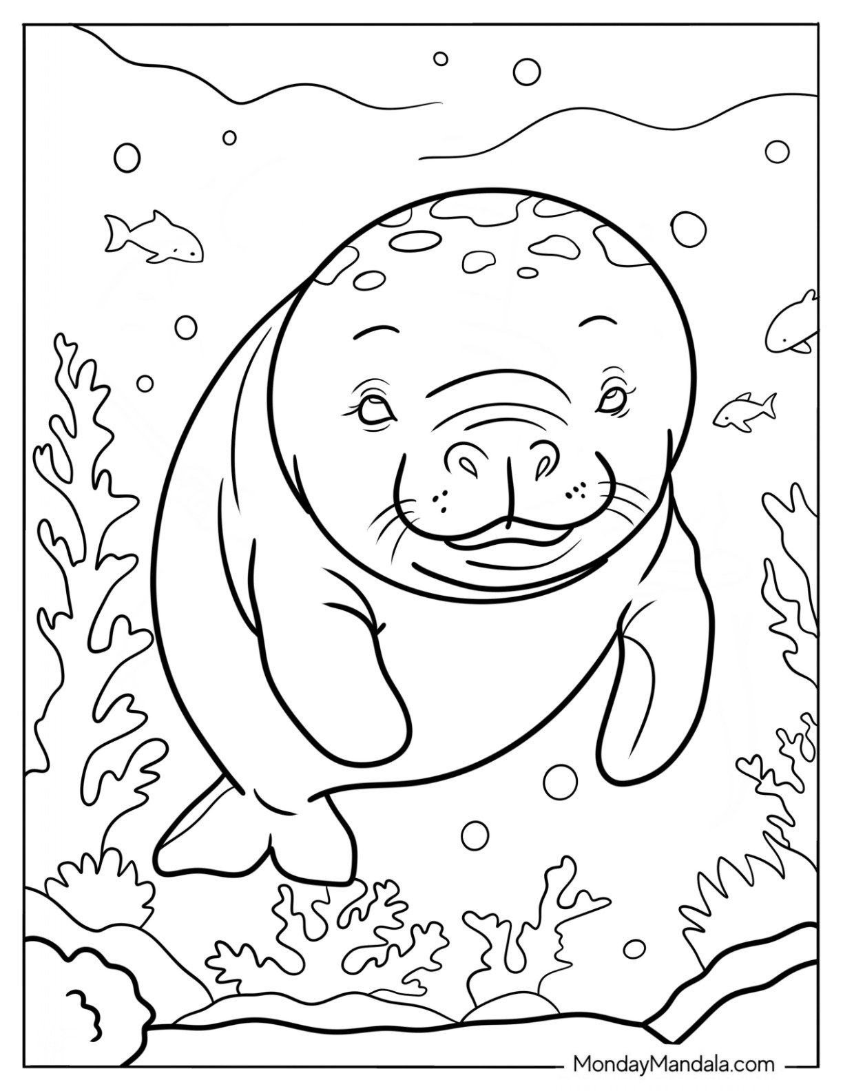 20 Manatee Coloring Pages Free PDF Printables 