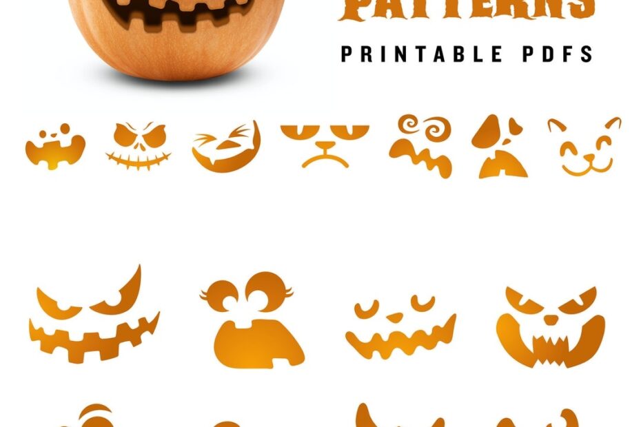 20 Printable Jack o lantern Pumpkin Carving Patterns For Halloween Simple Patterns That Can Make Anyone Look Like A Pro Etsy