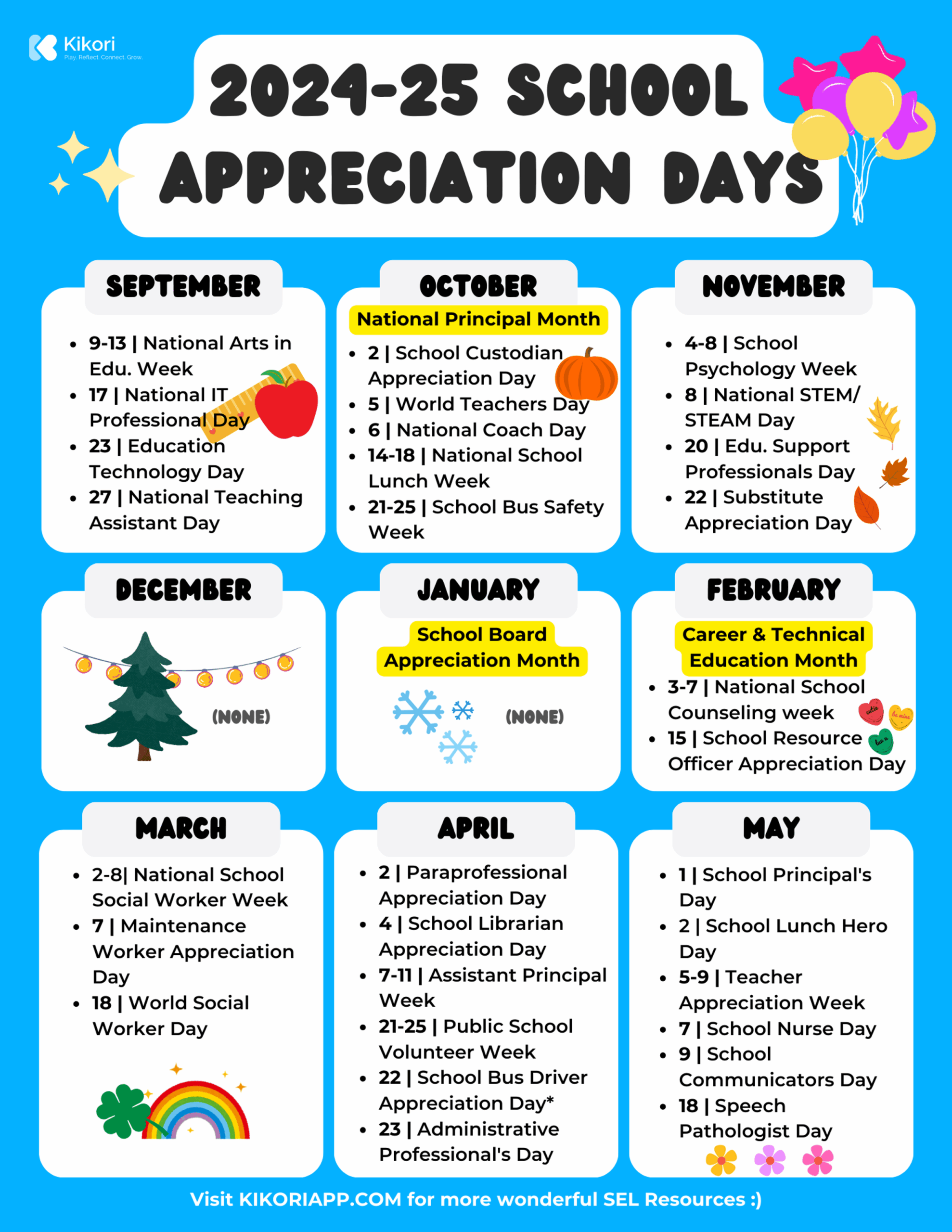 2024 25 US Teacher Appreciation Week Calendar
