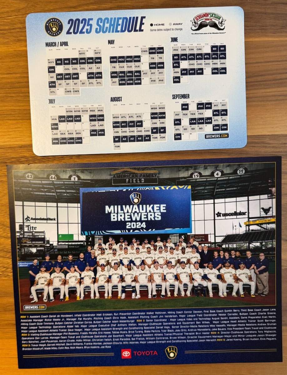 2024 Milwaukee Brewers Team Photo And 2025 Magnetic Schedule SGA 9 
