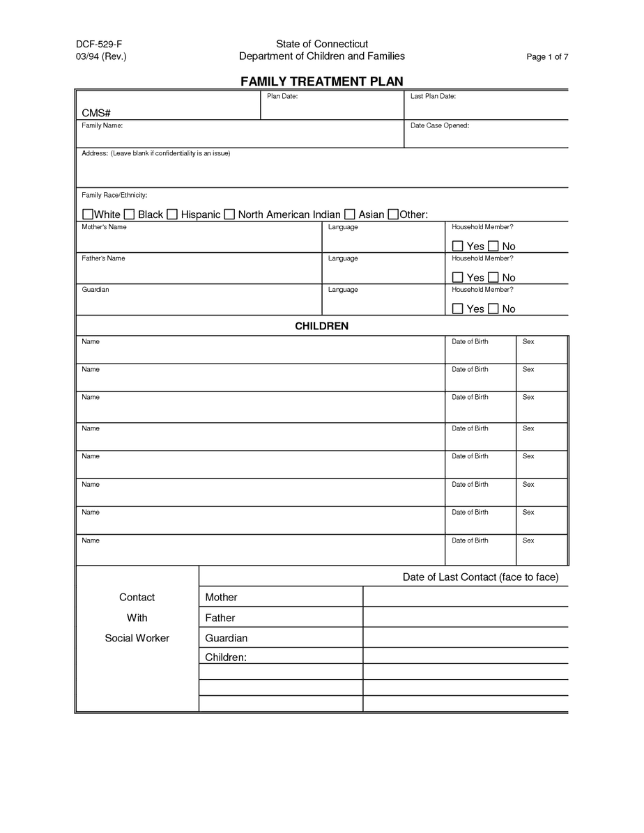 case plan template social work