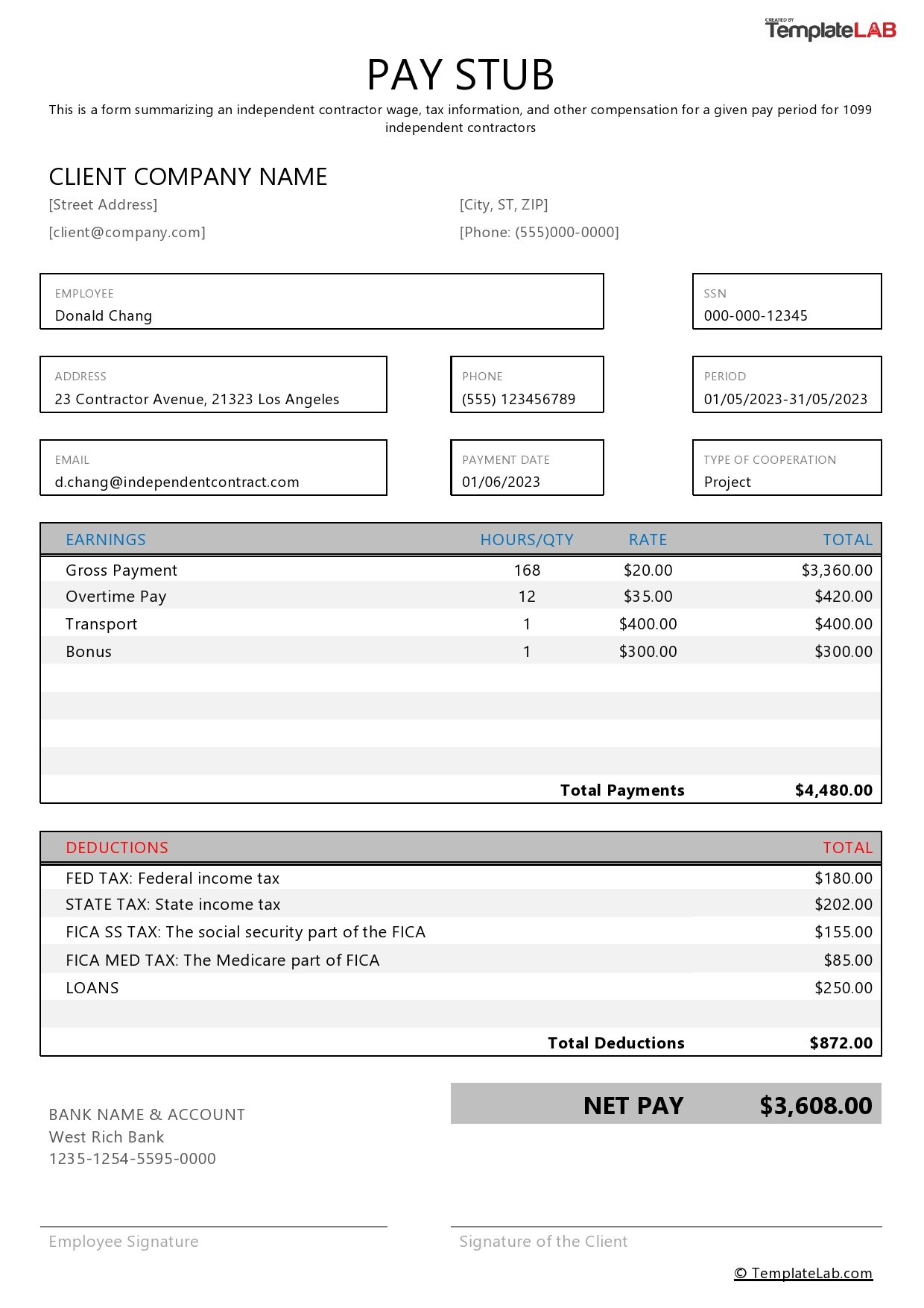 24 Free Pay Stub Templates Word Excel PDF TemplateLab