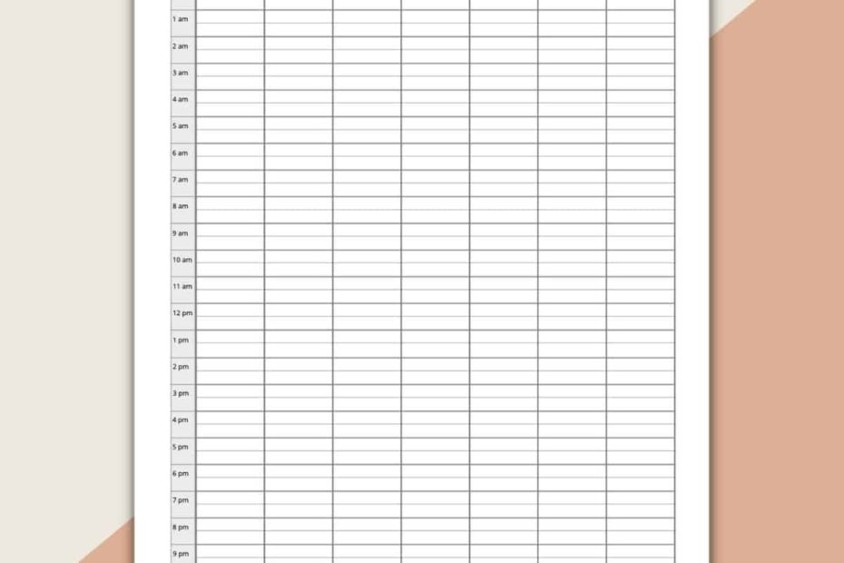 24 Hour Daily Schedule Template 1 Page Layout Printable Love Our Real Life