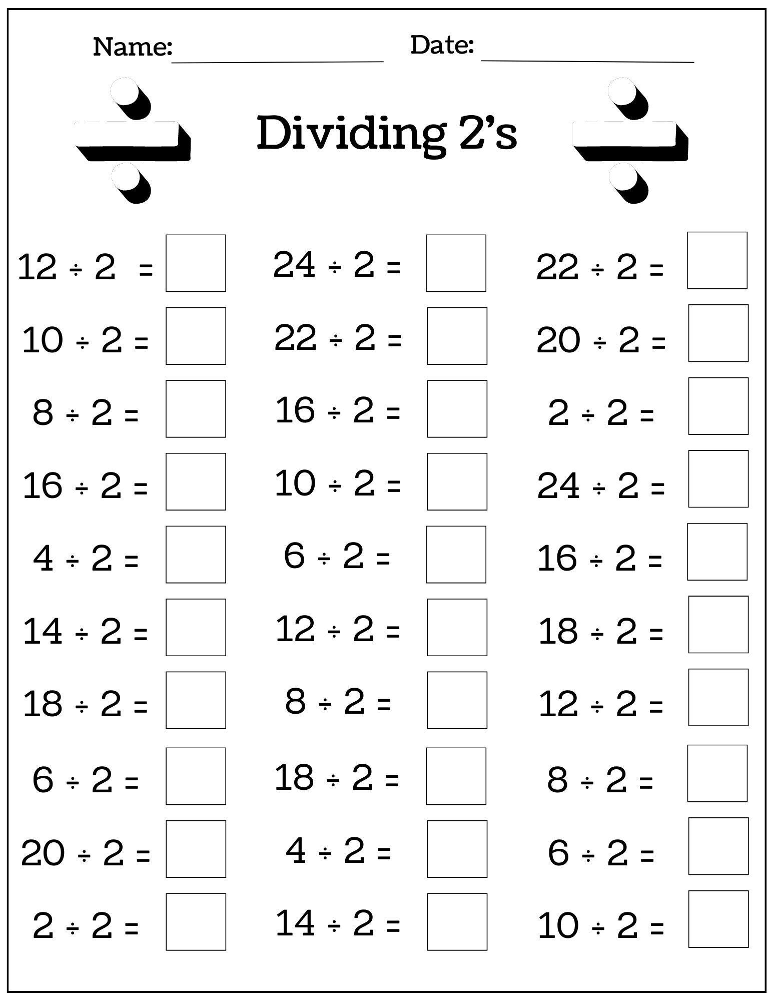 math worksheets division