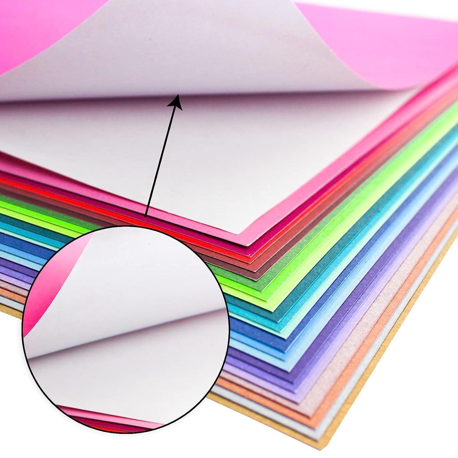 24 Sheets A4 Self Adhesive Cardstock Paper 22 Colored Printable Sticker Sheets For Crafts Compatible With Cricut U0026 Die Cutting Machines Buy Now With Express International Delivery GoSupps