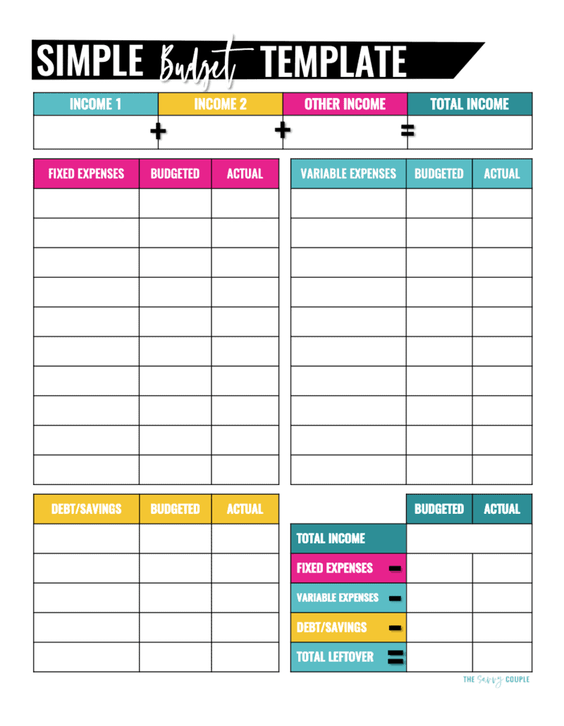 printable budgeting worksheets