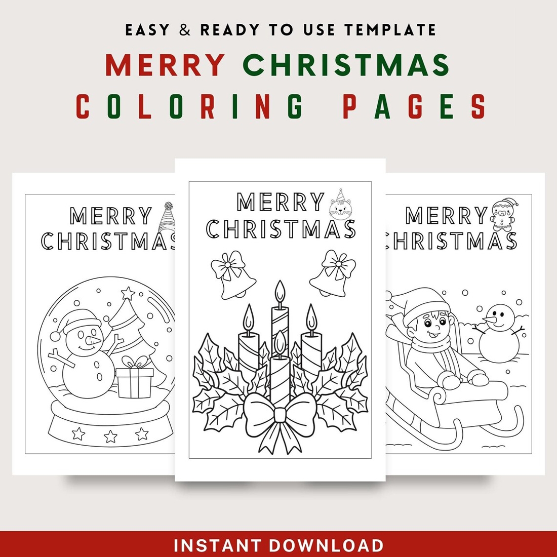 preschool christmas pictures to color