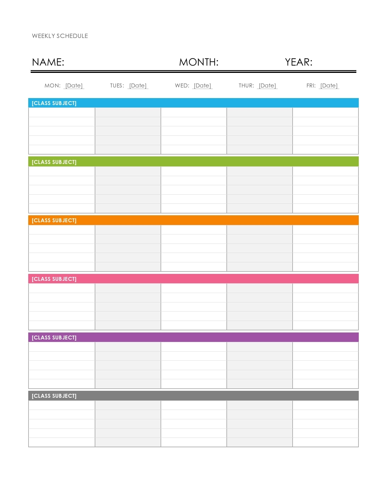 28 Free Weekly Schedule Templates Excel Word TemplateArchive
