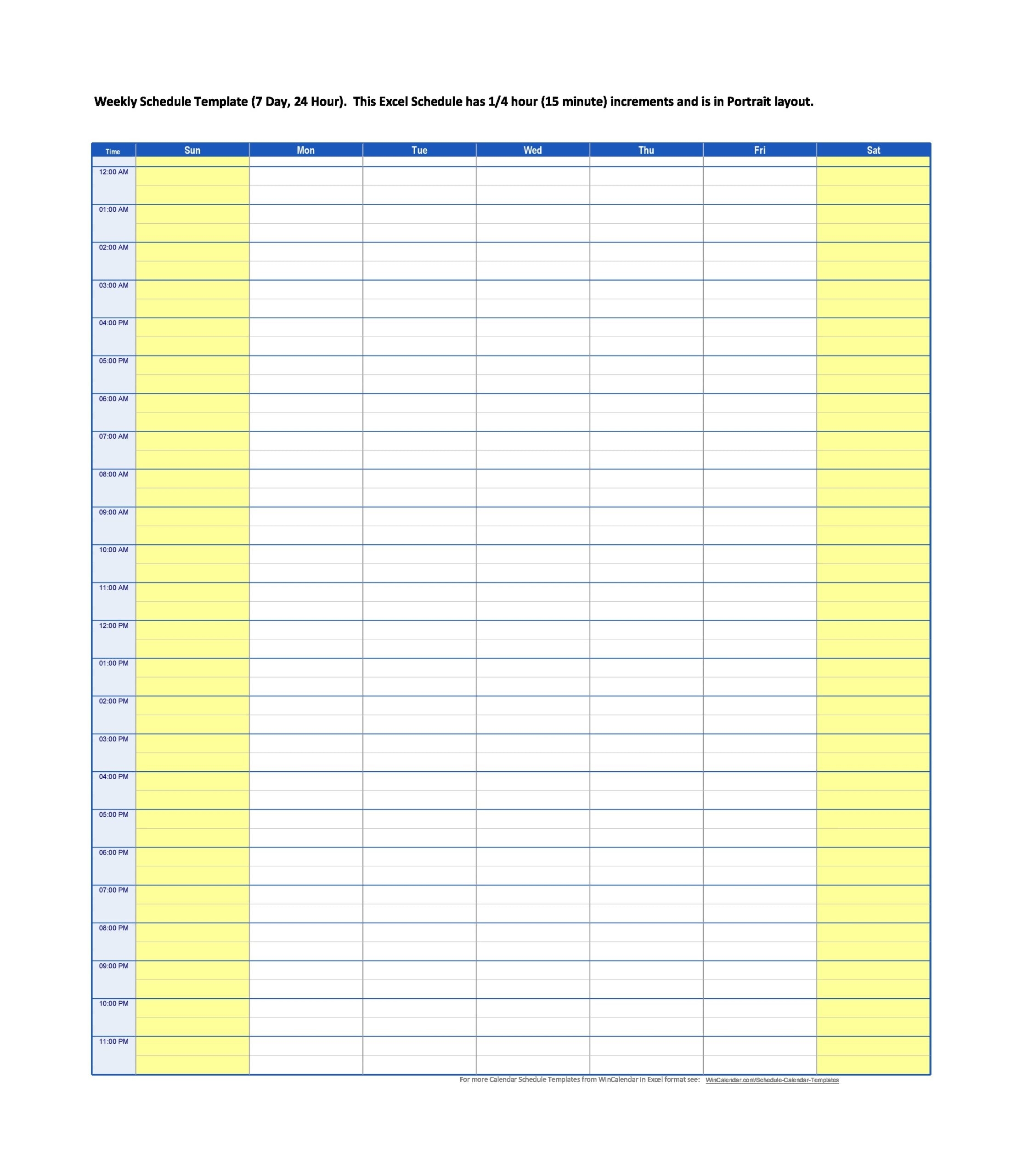 weekly schedule templates