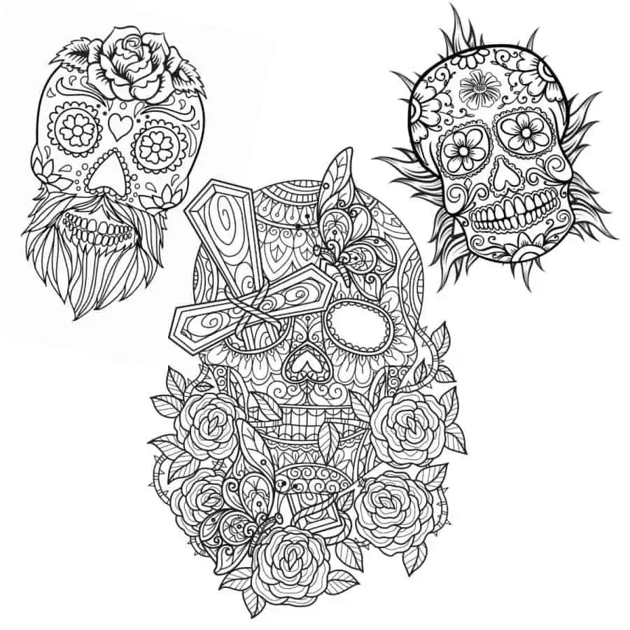 free printable skull coloring pages