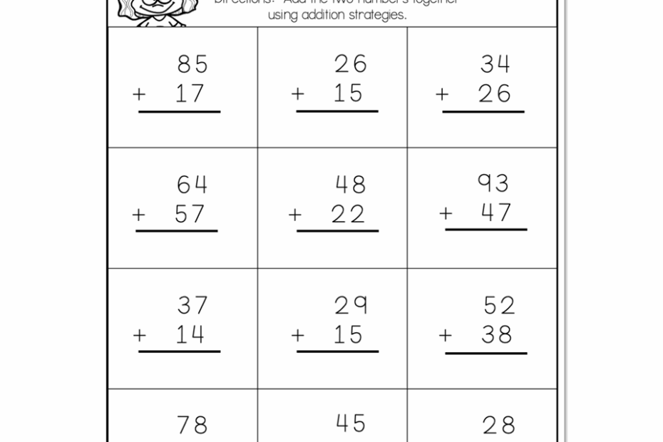 2nd Grade Math Worksheets 2 Digit Addition With Regrouping