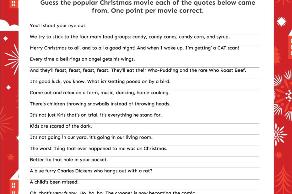 3 Christmas Movie Trivia Games Free Printable Play Party Plan