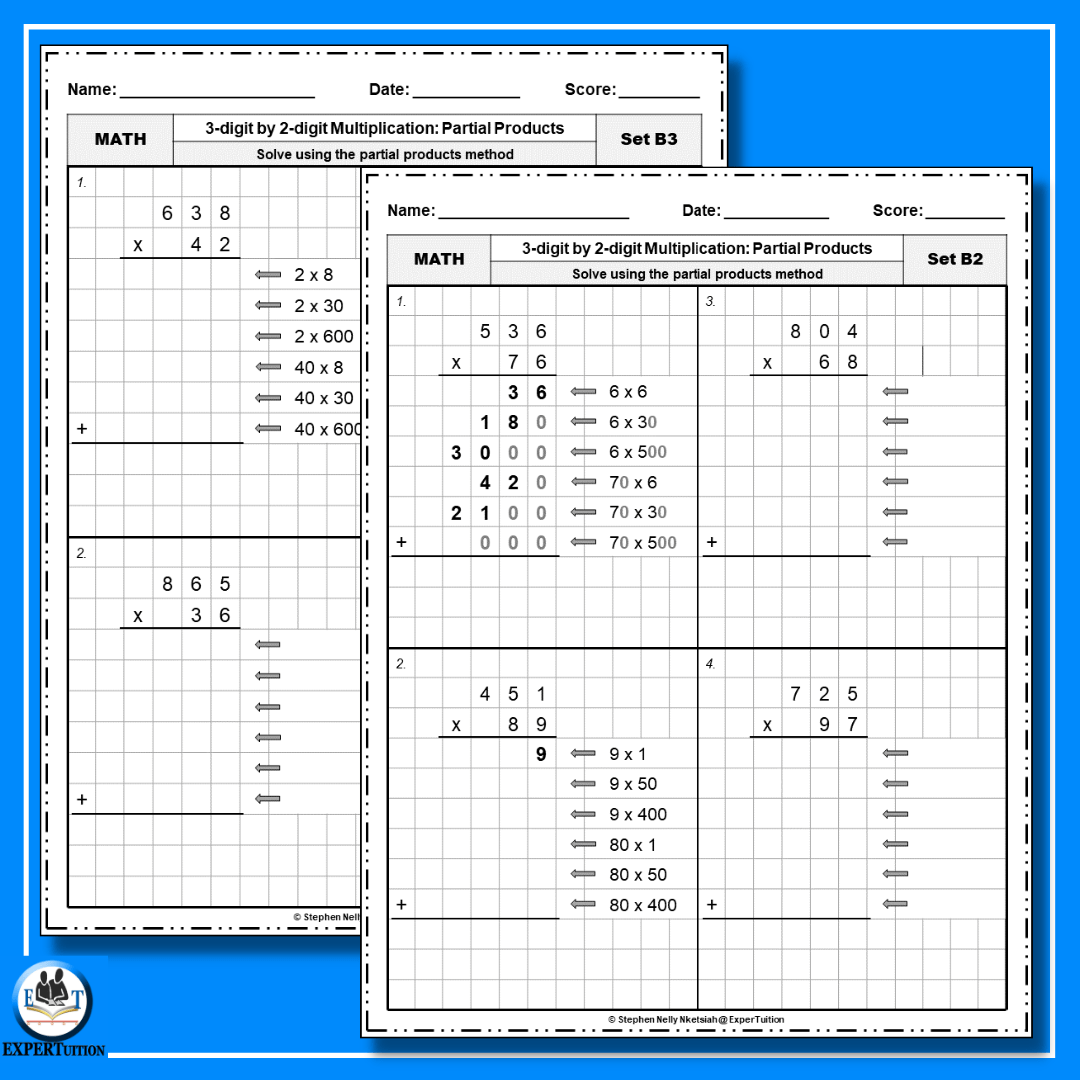 multiplication 3 digit by 2 digit worksheet